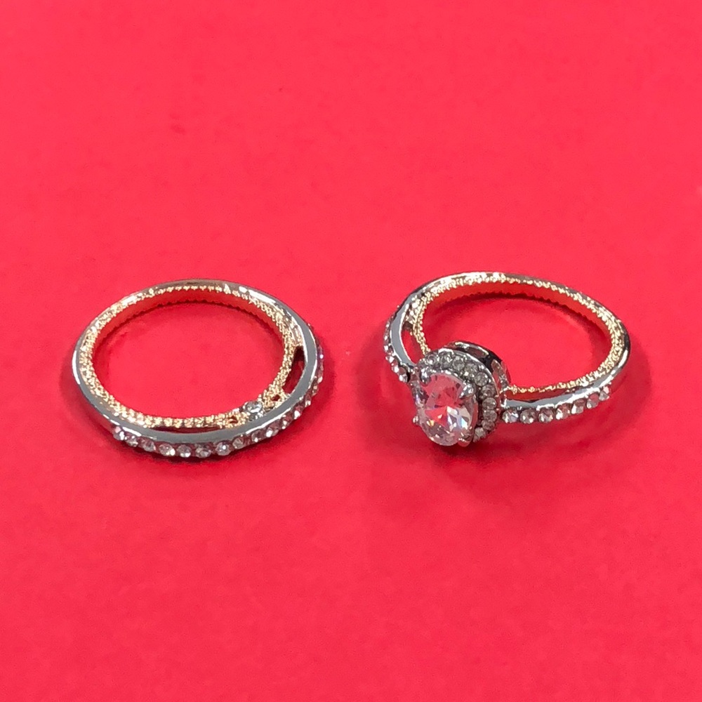 wedding Anniversary set 14kt Gold White Diamonds
